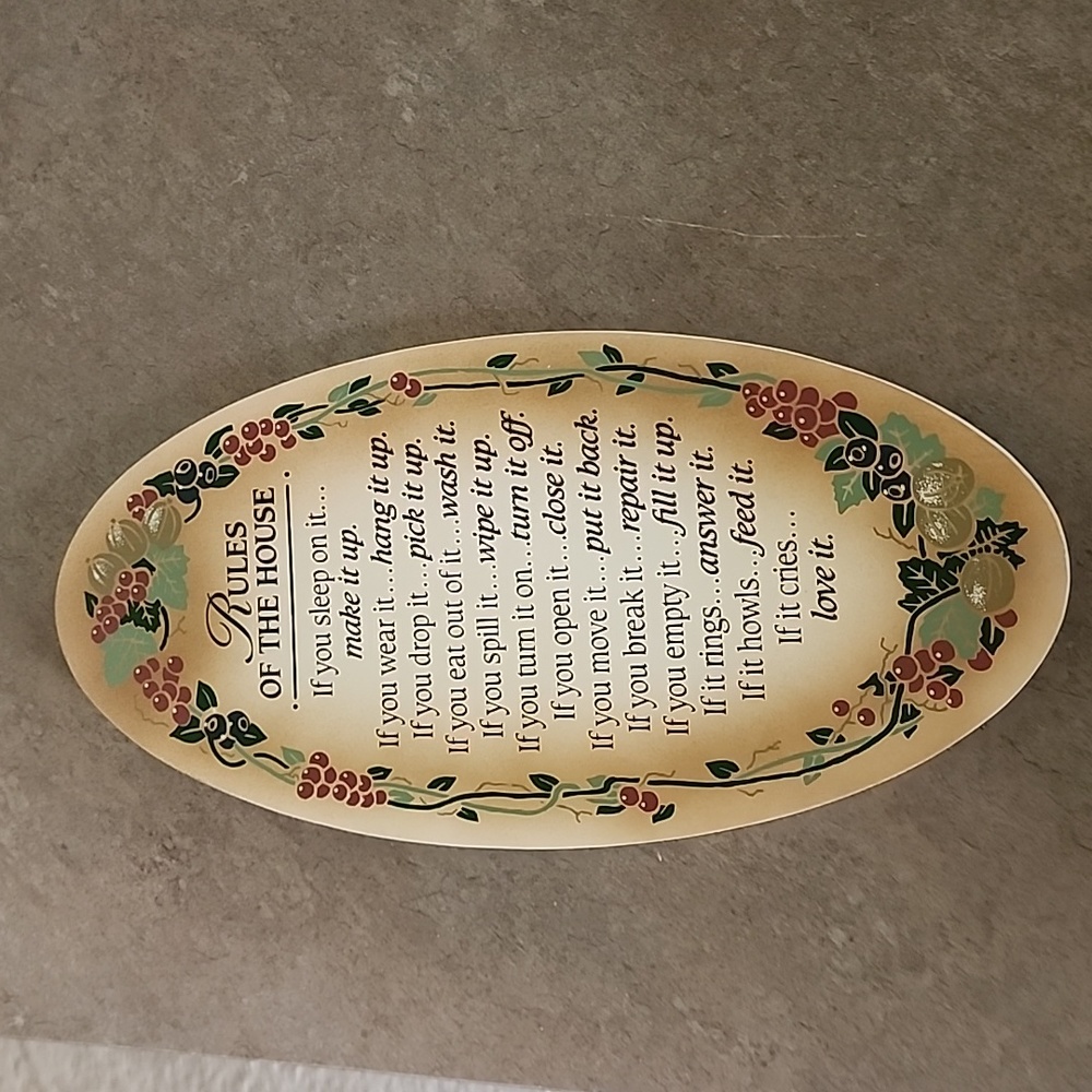 Rules Of The House Wall Hanging